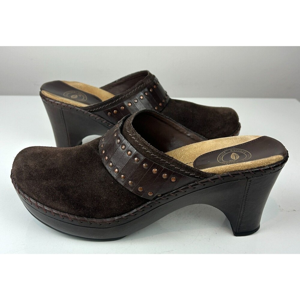 Nurture Windmill Mules Clogs Slip On Shoes Brown Suede Studded Womens Size 11 M - Picture 7 of 14